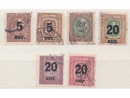 1921, 5A/16A-20A/40A série, MiNr.104-9, razítkované