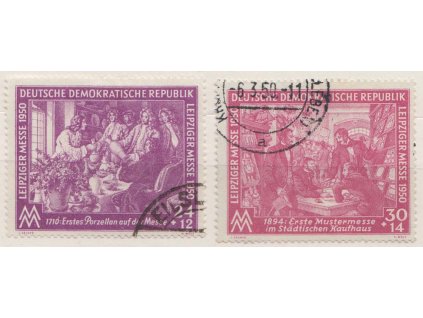 1950, 24-30 Pf Lipský veletrh, MiNr.248-49, razítko