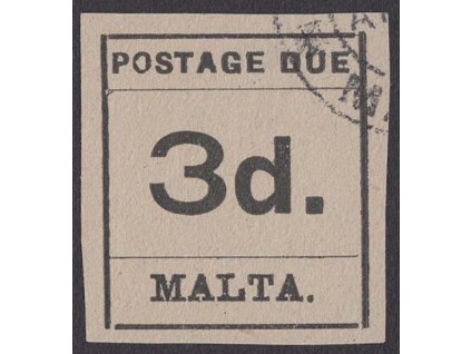 Malta, 1925, 3 P doplatní, MiNr.6, razítkované