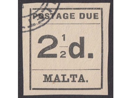 Malta, 1925, 2 1/2 P doplatní, MiNr.5, razítkované