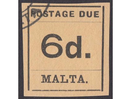 Malta, 1925, 6 P doplatní, MiNr.8, razítkované