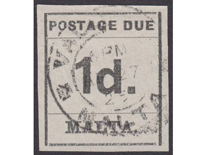 Malta, 1925, 1 P doplatní, MiNr.2, razítkované