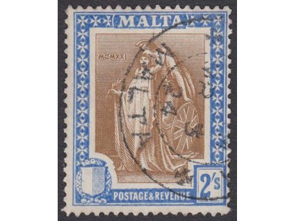 Malta, 1922, 2.6Sh´P Symbol, MiNr.93, razítkované