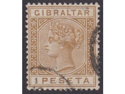 Gibraltar, 1889, 1 Pta Viktoria, MiNr.28, razítkované