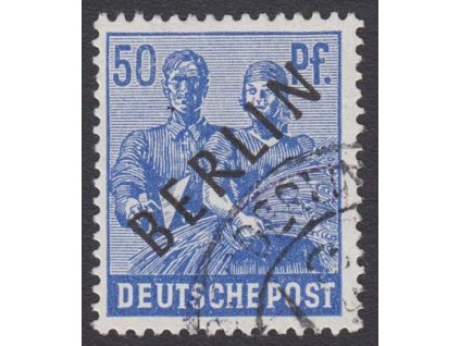 1948, 50 Pf s přetiskem, MiNr.13, razítkované