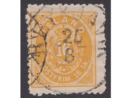 1873, 16 Sk žlutá, MiNr.5B, razítkované