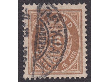 1876, 16 A hnědá, MiNr.9B, razítkované