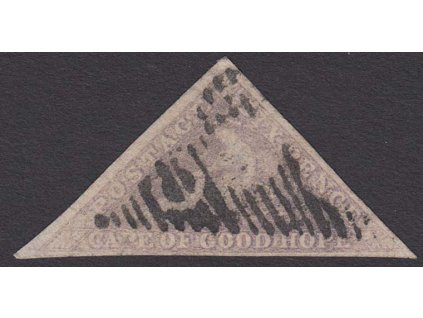 Cap of Good Hope, 1853, 6 P trojúhelník, razítko, lomy