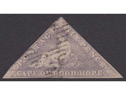 Cap of Good Hope, 1853, 6 P trojúhelník, MiNr.3, razítko, dv