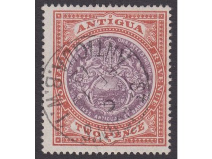 Antigua, 1903, 2 P Znak, MiNr.18, razítkované