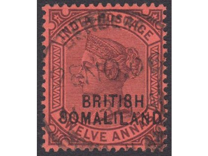 Somaliland, 1903, 12 P Viktoria, MiNr.9II, razítkované