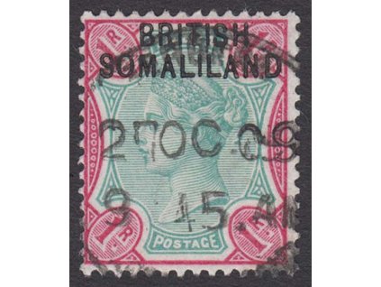 Somaliland, 1903, 1 R Viktoria, MiNr.10I, razítkované