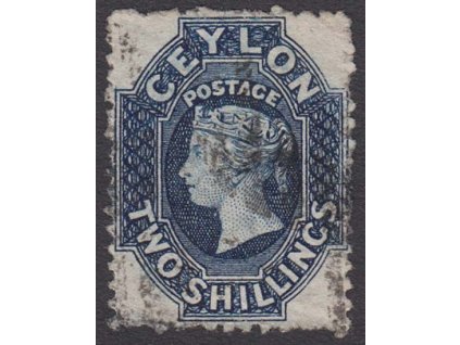 Ceylon, 1863, 2 Sh Viktoria, MiNr.41II, razítkované, lom