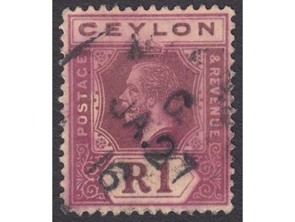 Ceylon, 1911, 1 R Jiří V., MiNr.175, razítkované