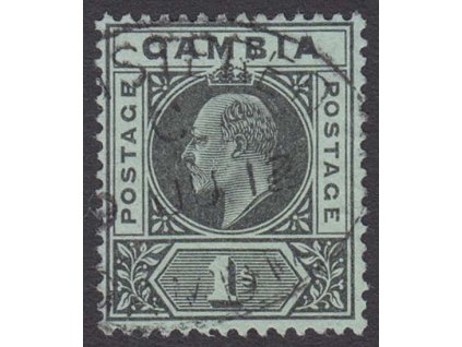 Gambia, 1909, 1 Sh Eduard, MiNr.61, razítkované