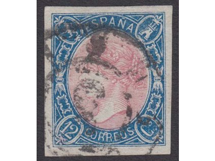 1865, 12 Cs Isabella, MiNr.63, razítkované