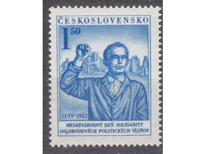 1952, 1.50Kčs Vězeň, ZT v barvě světle modré, zk.Beneš, Nr.644ZT, **, luxusní kus