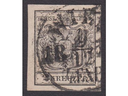1850, 2 Kr černá, MiNr.2X, razítkované