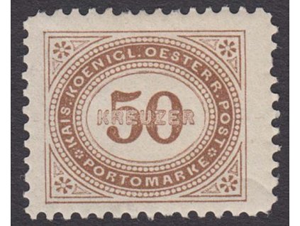 1894, 50 Kr doplatní, L 11 1/2, MiNr.9X, * po nálepce, dv