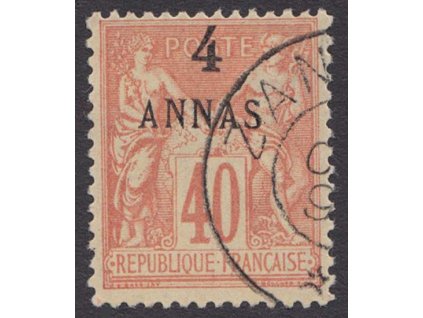 Zanzibar, 1894, 4A/40C Alegorie, MiNr.7, razítko, dv