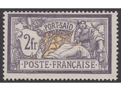 Port Said, 1902, 2 Fr Merson, MiNr.31, * po nálepce