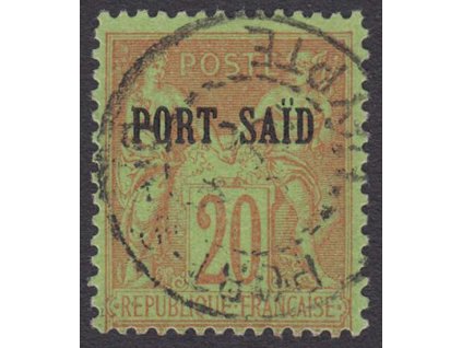 Port Said, 1899, 20 C Alegorie, MiNr.8, razítkované