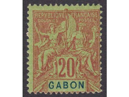 Gabon, 1904, 20 C Alegorie, MiNr.22, * po nálepce, dv