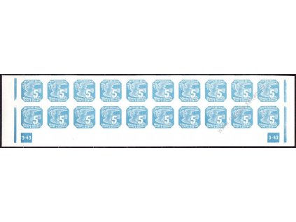 5h modrá, 20pás s DČ 3-43 - rám přerušen, Nr.NV11,