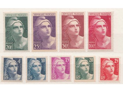 1945, 4-100 Fr Marianne, MiNr.698-706, */**
