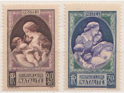 1939, 70-90 C série, MiNr.455-56, **