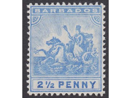 Barbados, 1905, 2 1/2 P Výjev, MiNr.65, * po nálepce