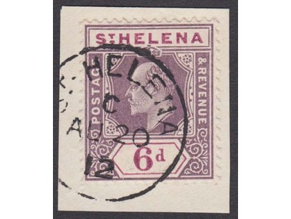 St. Helena, 1908, 6 P Eduard, MiNr.38, výstřižek