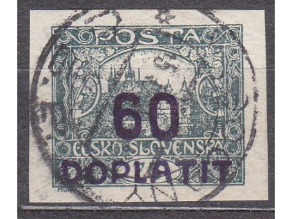 1922, 60/75h šedozelená, rámečkový typ, Nr.DL22, razítkované