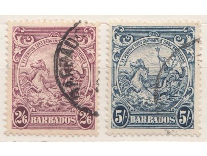 Barbados, 1938, 2.6-5Sh´P Výjevy, MiNr.168-69A, razítko