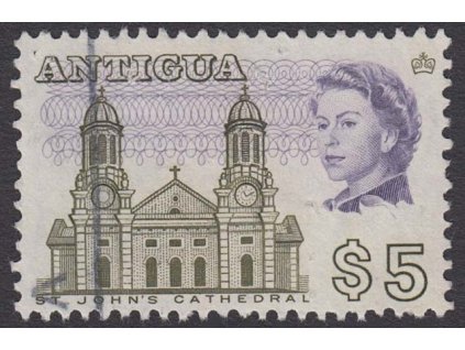 Antigua, 1966, 5 Dolarů Elisabeth, MiNr.171, razítko, dv