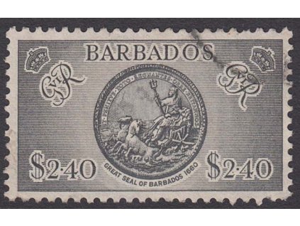 Barbados, 1950, 2.40 Dolaru Symbol, Nr.195, razítko, dv