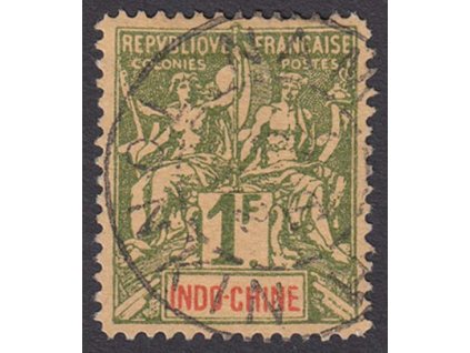 Indočína, 1892, 1 Fr Alegorie, MiNr.15, razítkované