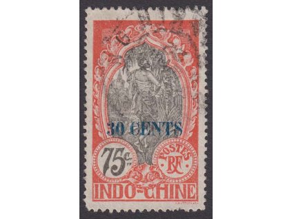 Indočína, 1919, 30C/75C Výjev, razítkované, dv