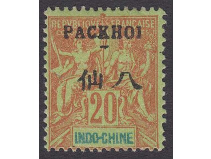 Indočína, 1902, 20 C Packhoi, MiNr.23IV, * po nálepce