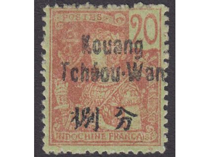 Indočína, 1906, 20 C Kouang, MiNr.41III, * po nálepce