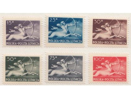 1948, 15-100 Zl letecká série, MiNr.479-84, **