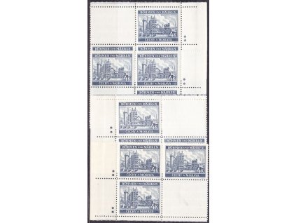 1939, 4K Ostrava, rohová miniatura, 2 křížky, Nr.37, **