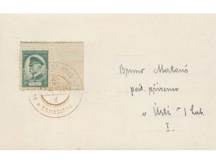 1935, Praha 10 Hrad, T.G.Masaryk, pohlednice, dv