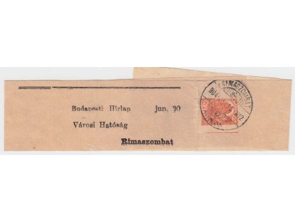 1904, DR Rimaszombat, novinová páska, přeloženo mimo známku