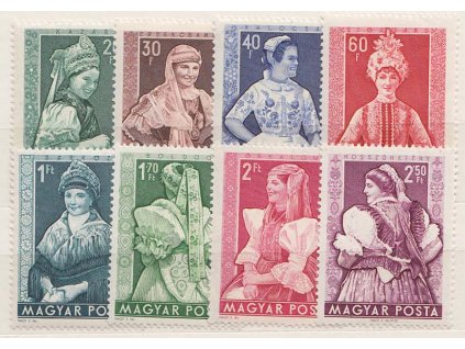 1953, 20f-2.50Ft série Kroje, MiNr.1330-37, **