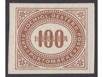 1899, 100 H doplatní, MiNr.21, * po nálepce