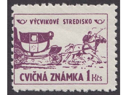 Cvičná známka, 1954, 1 Kč Kočár, Nr.4C, * po nálepce