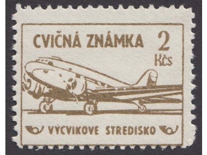 Cvičná známka, 1954, 2 Kč Letadlo, Nr.5A, * po nálepce