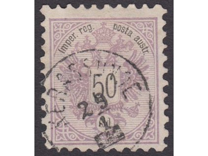 Levanta, 1883, 50 So Orlíček, průsvitka, MiNr.13, razítkované