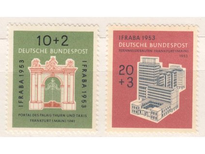 1953, 10-20 Pf série IFRABA, 20 Pf dv, MiNr.171-172, **